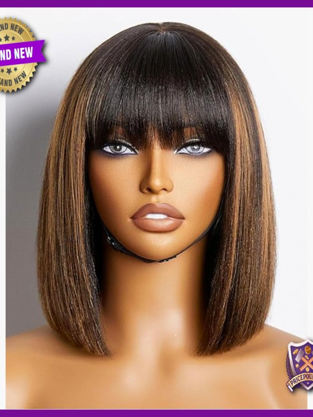 10 Inch Yaki Straight Bob Wig Human Hair Glueless HD Lace Breathable Cap